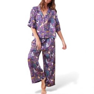 NWT PRINTFRESH Eco Satin Wildest Dreams Set in Must Love Dogs in Amethyst - XS